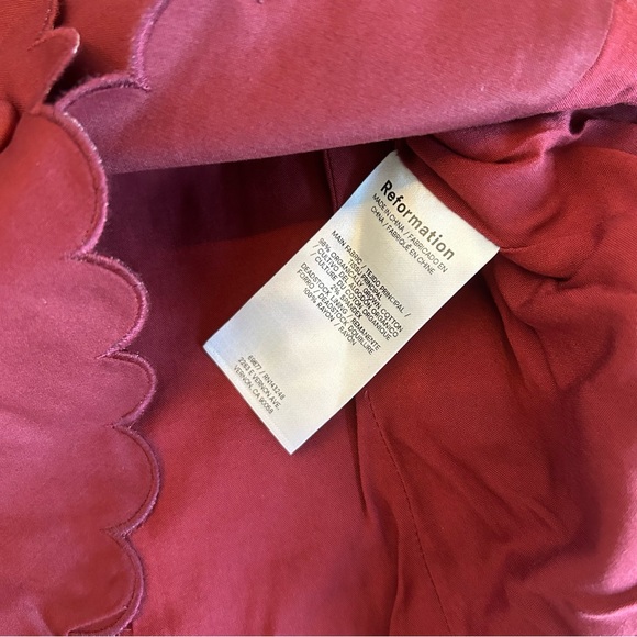 Reformaiton Elianna Top - Chianti Burgundy Red Wine Cotton Blouse French Holiday - Picture 9 of 12